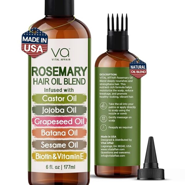 Blend Of Pure Rosemary Oil For Hair Growth With Castor