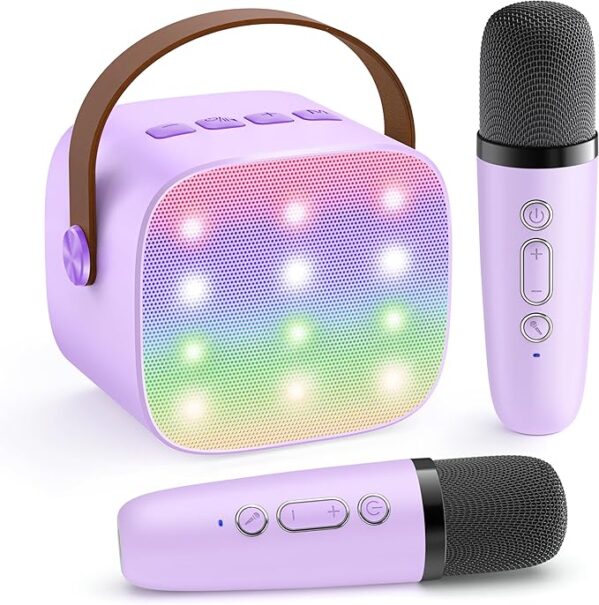 YLL Mini Karaoke Machine with 2 Wireless Microphones